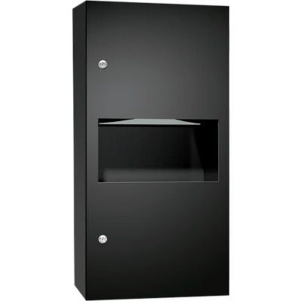 Asi Group ASI Surface Mounted Paper Towel Dispenser & Waste Receptacle, Stainless Steel, Black 10-64623-9-41PC